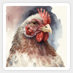 Water colour hen Sticker